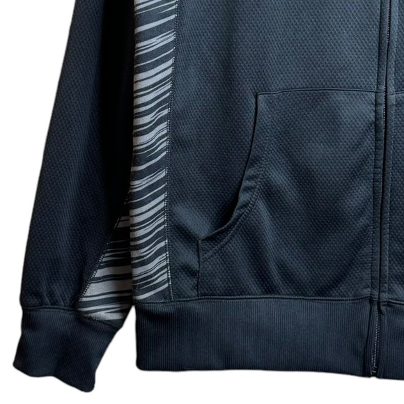 Star Wars Black Gray Stripes Long Sleeve Drawstring Full Zip Hoodie Pockets M - Picture 6 of 16